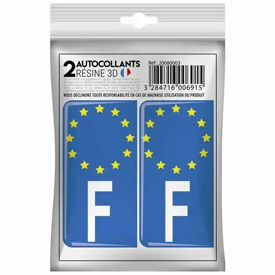 STICKER 3D FRANCE EUROPE x2 – 20080003 – CADOX Prix Réduit