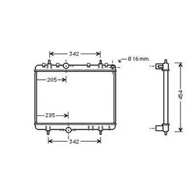 Offre Limitée Radiateur de refroidissement moteur pour PEUGEOT 307 ph.2 2005-2008, OEM: 1330F5, Neuf