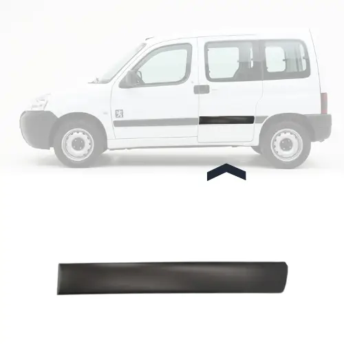 Moulure baguette latérale sur porte arrière gauche pour PEUGEOT PARTNER I phase 2, 2002-2008, Noire, hauteur 10cm, Neuve Solde