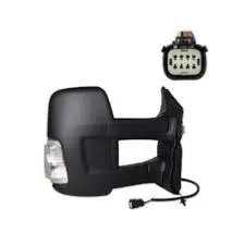 Achat Immédiat Rétroviseur droit électrique pour FORD TRANSIT Mk8 phase 2 depuis 2019, dégivrant, feu clignotant, coque noir, 5W, bras long, Neuf